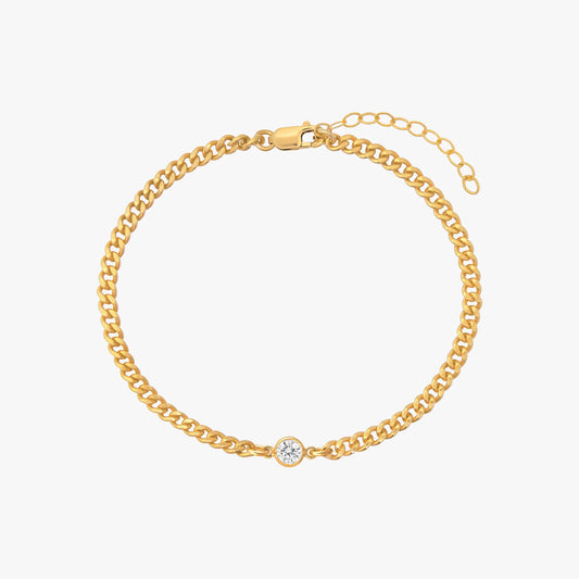 Curb Chain Bezel Bracelet - Clear
