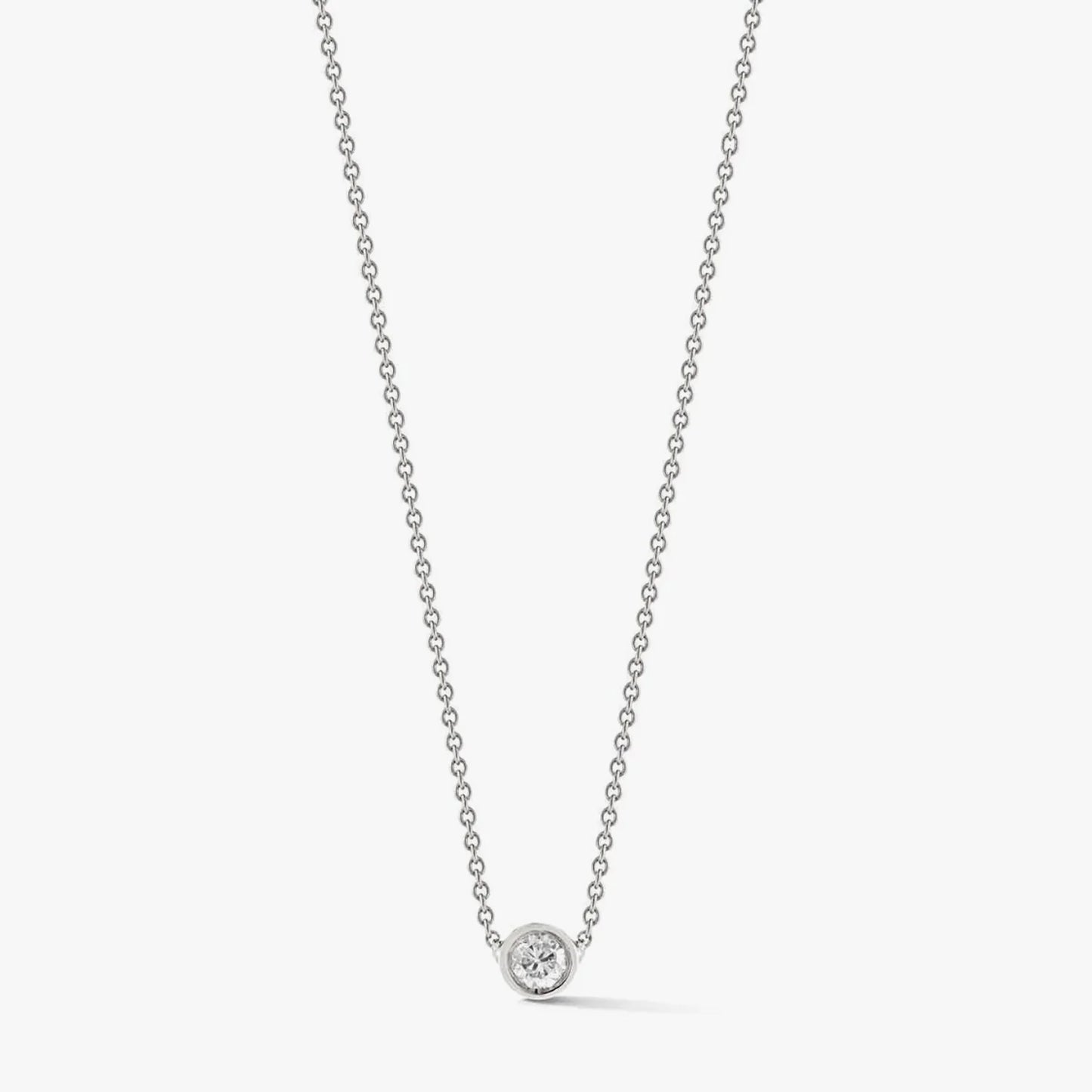 Mini Solitaire Choker Necklace - Silver