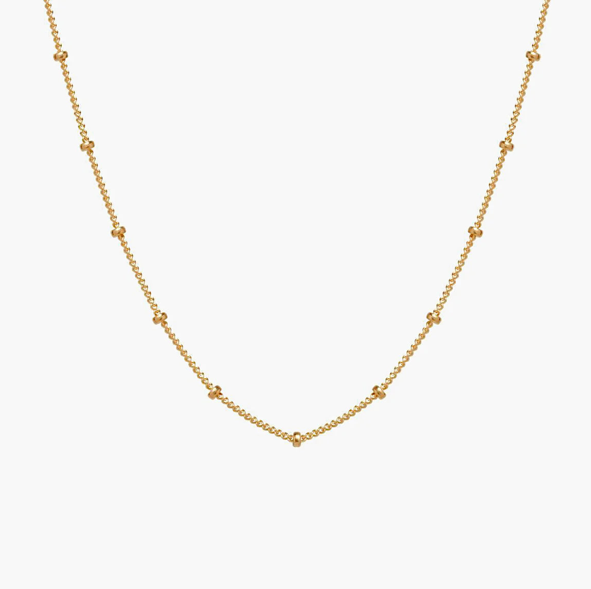 Minimal Satellite Chain Necklace - Gold