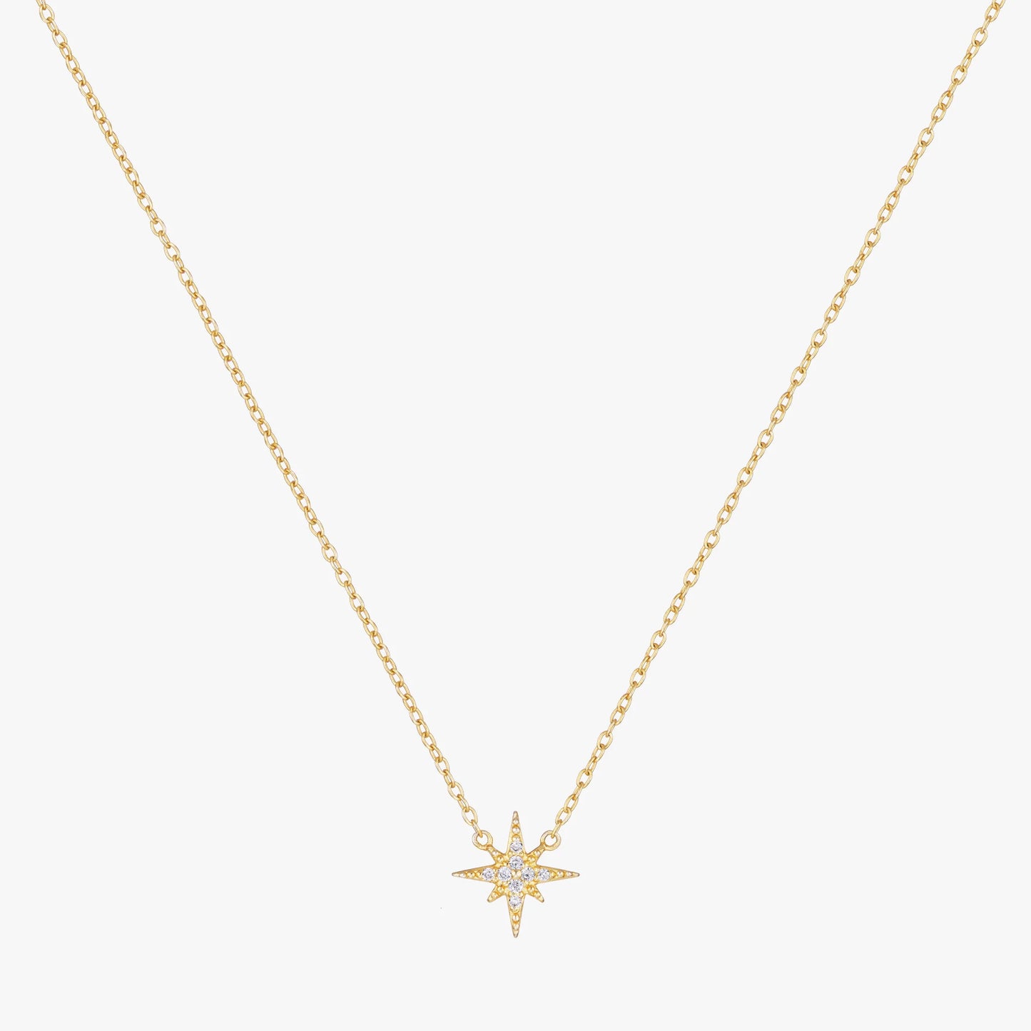 Pave Starburst Necklace - Gold