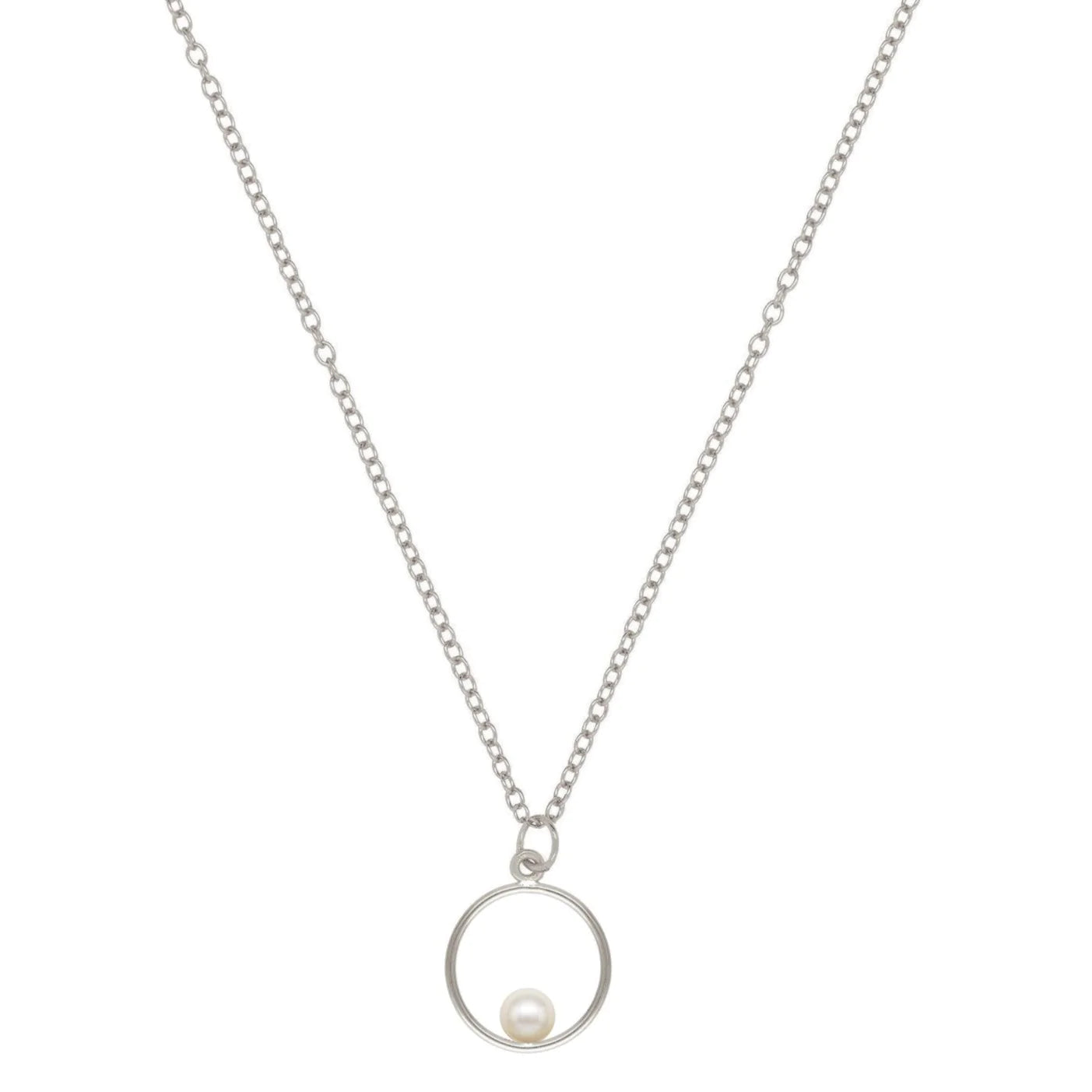 Pearl Halo Necklace - Silver