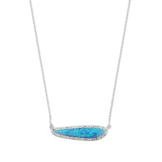 Abstract Opal Necklace - Silver