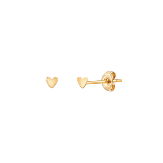 Baby Heart Stud Earrings - Gold