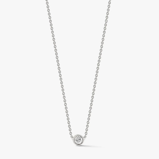 Mini Solitaire Choker Necklace - Silver