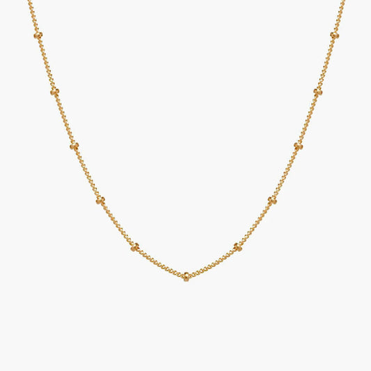 Minimal Satellite Chain Necklace - Gold