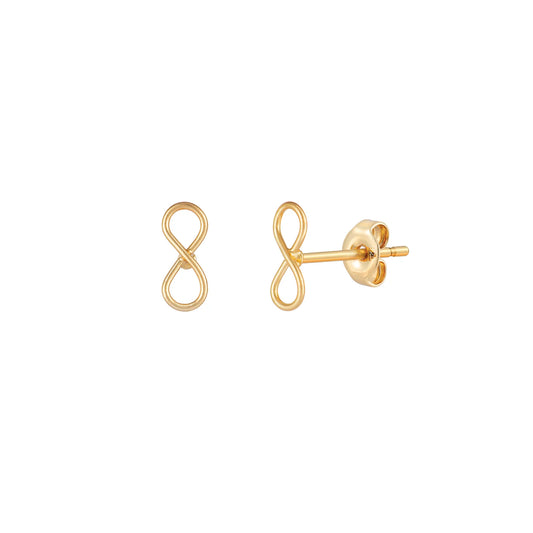 Infinity Love Stud Earrings - Gold