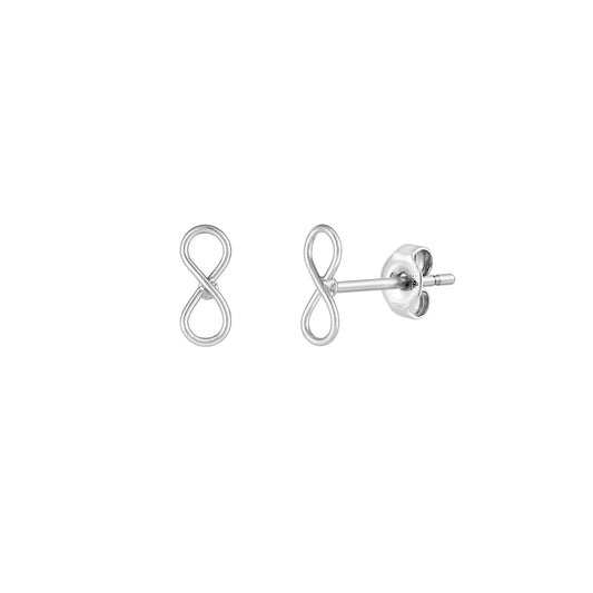 Infinity Love Stud Earrings - Silver
