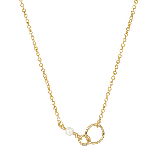 Interlocking Pearl Necklace - Gold