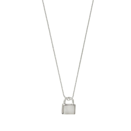 Love Lock Charm Necklace - Silver