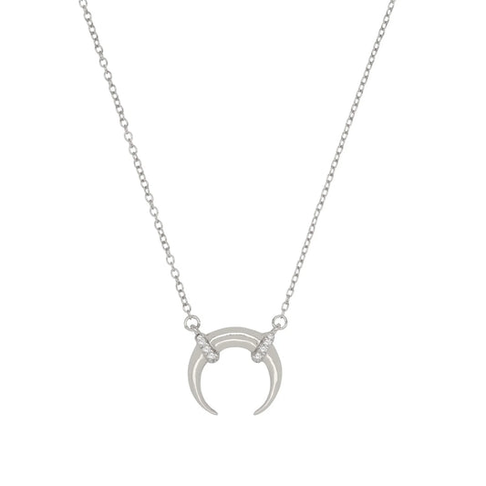 Luxe Horn Necklace - Silver