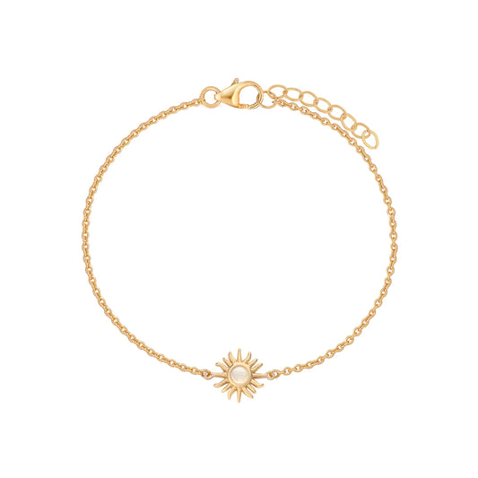 Moonstone Sun Bracelet- Gold
