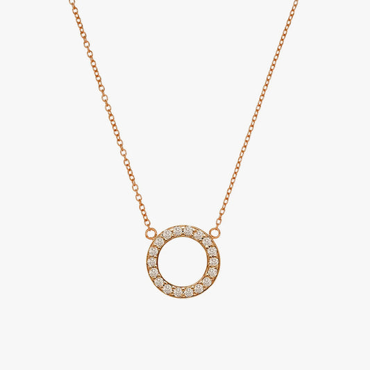 Sparkle Circle Necklace - Rose Gold