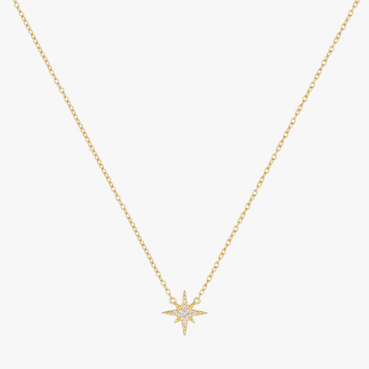 Pave Starburst Necklace - Gold