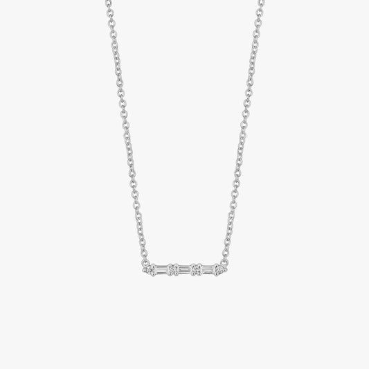Cluster Baguette Necklace - Silver