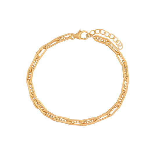 Paperclip Double Chain Bracelet - Gold
