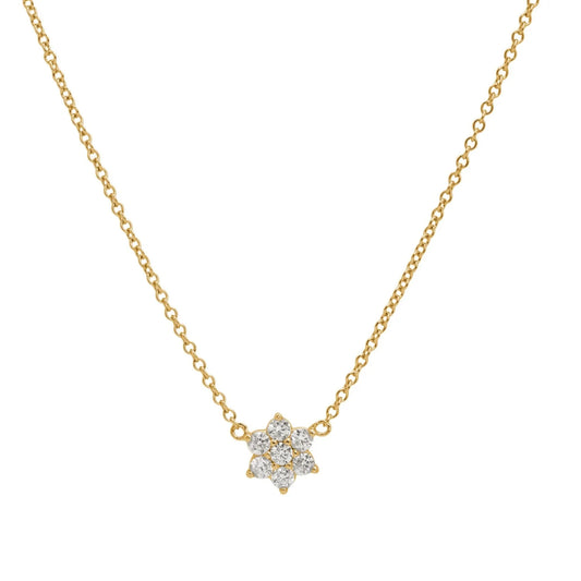 Pavé Flower Necklace - Gold