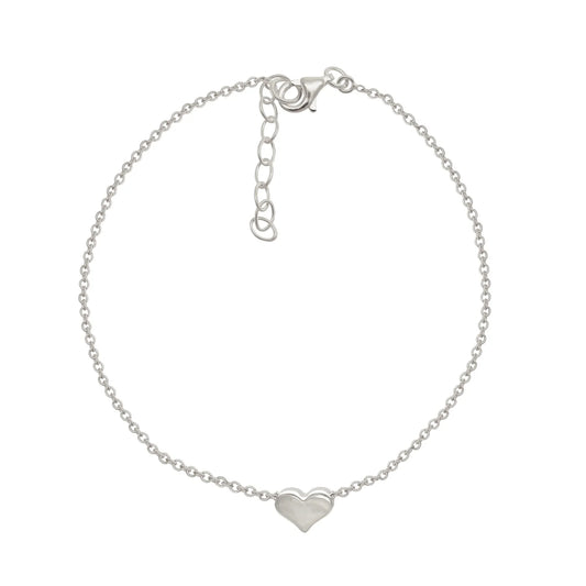 Petti Heart Anklet - Silver