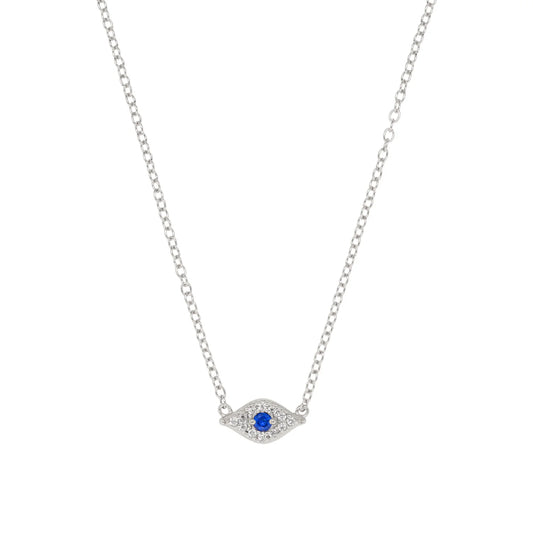 Sparkle Evil Eye Necklace - Silver